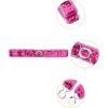 imageAllegra K Womens Glitter Skinny Stretchy Waist Belts Sequins Decor Elastic Belts for DressesSilver Side Rose Red