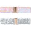 imageAllegra K Womens Wide Waist Belts Interlock Buckles Sequins Decor Shinny Stretchy Belts 2PCSCarnation
