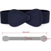 imageAllegra K 2pcs Womens Elastic Waist Belt Interlock 8shaped Faux Leather Buckle BeltsGreen  Navy Blue
