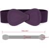 imageAllegra K 2pcs Womens Elastic Waist Belt Interlock 8shaped Faux Leather Buckle BeltsGreen  Purple