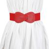 imageAllegra K 2pcs Womens Elastic Waist Belt Interlock 8shaped Faux Leather Buckle BeltsGreen  Red