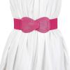 imageAllegra K 2pcs Womens Elastic Waist Belt Interlock 8shaped Faux Leather Buckle BeltsGreen  Rose Red
