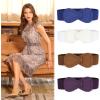imageAllegra K 2pcs Womens Elastic Waist Belt Interlock 8shaped Faux Leather Buckle BeltsGreen  Rose Red