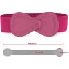 imageAllegra K 2pcs Womens Elastic Waist Belt Interlock 8shaped Faux Leather Buckle BeltsGreen  Rose Red