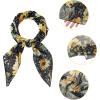 imageAllegra K Women Chiffon Scarves  276quot X276quot  Floral Print Square Kerchief Neck Scarf NeckerchiefBlack Sunflower