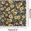 imageAllegra K Women Chiffon Scarves  276quot X276quot  Floral Print Square Kerchief Neck Scarf NeckerchiefBlack Sunflower