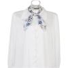 imageAllegra K Women Chiffon Scarves  276quot X276quot  Floral Print Square Kerchief Neck Scarf NeckerchiefBlue Purple