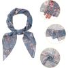 imageAllegra K Women Chiffon Scarves  276quot X276quot  Floral Print Square Kerchief Neck Scarf NeckerchiefDusty Blue