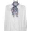 imageAllegra K Women Chiffon Scarves  276quot X276quot  Floral Print Square Kerchief Neck Scarf NeckerchiefDusty Blue