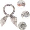 imageAllegra K Women Chiffon Scarves  276quot X276quot  Floral Print Square Kerchief Neck Scarf NeckerchiefLight Gray