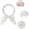 imageAllegra K Women Chiffon Scarves  276quot X276quot  Floral Print Square Kerchief Neck Scarf NeckerchiefWhite Pink Blue