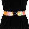 imageAllegra K Womens Glitter Skinny Stretchy Waist Belts Sequins Decor Slim Elastic Belts 2PCSOrange