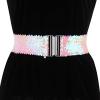 imageAllegra K Womens Glitter Stretchy Waist Belts Interlock Buckles Sequins Decor Wide Elastic Belts 2PCSColorful