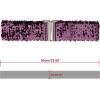 imageAllegra K Womens Glitter Stretchy Waist Belts Interlock Buckles Sequins Decor Wide Elastic Belts 2PCSDark Purple