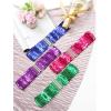 imageAllegra K Womens Glitter Stretchy Waist Belts Interlock Buckles Sequins Decor Wide Elastic Belts 2PCSDark Purple
