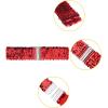imageAllegra K Womens Glitter Stretchy Waist Belts Interlock Buckles Sequins Decor Wide Elastic Belts 2PCSRed