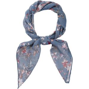 imageAllegra K Women Chiffon Scarves  276quot X276quot  Floral Print Square Kerchief Neck Scarf NeckerchiefDusty Blue