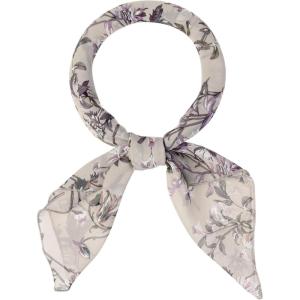 imageAllegra K Women Chiffon Scarves  276quot X276quot  Floral Print Square Kerchief Neck Scarf NeckerchiefLight Gray