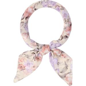 imageAllegra K Women Chiffon Scarves  276quot X276quot  Floral Print Square Kerchief Neck Scarf NeckerchiefLight Yellow1