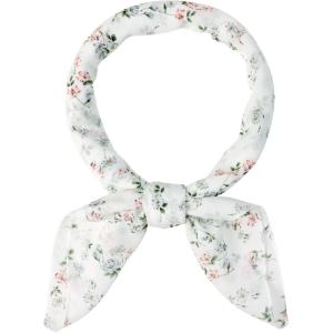 imageAllegra K Women Chiffon Scarves  276quot X276quot  Floral Print Square Kerchief Neck Scarf NeckerchiefWhite Pink Blue