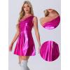 imageAllegra K Sparkle Dress for Womens Disco Party One Shoulder Sleeveless Holographic Metallic DressesFuschia