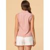 imageAllegra K Womens Bow Tie Neck Blouse Vintage Ruffle Sleeveless Gingham Plaid ShirtLight Pink