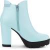 imageAllegra K Womens Chunky High Heel Platform Ankle BootsSky Blue