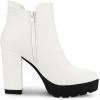 imageAllegra K Womens Chunky High Heel Platform Ankle BootsWhite