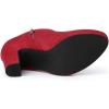 imageAllegra K Womens Platform Round Toe Chunky Heel Ankle BootiesRed