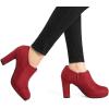 imageAllegra K Womens Platform Round Toe Chunky Heel Ankle BootiesRed
