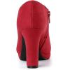 imageAllegra K Womens Platform Round Toe Chunky Heel Ankle BootiesRed