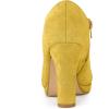 imageAllegra K Womens Platform Round Toe Chunky Heel Ankle BootiesYellow