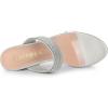 imageAllegra K Womens Rhinestones Heel Dual Clear Strap Chunky Heels Slide SandalsSilver