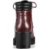 imageAllegra K Womens Round Toe Chunky Heel Lace Up Zipper Combat BootsBurgundy