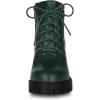 imageAllegra K Womens Round Toe Chunky Heel Lace Up Zipper Combat BootsDark Green