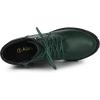 imageAllegra K Womens Round Toe Chunky Heel Lace Up Zipper Combat BootsDark Green