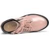 imageAllegra K Womens Round Toe Chunky Heel Lace Up Zipper Combat BootsPink