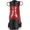 imageAllegra K Womens Round Toe Chunky Heel Lace Up Zipper Combat BootsRed