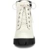 imageAllegra K Womens Round Toe Chunky Heel Lace Up Zipper Combat BootsWhite