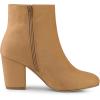 imageAllegra K Womens Round Toe Side Zip Chunky Heel Ankle BootsBrown