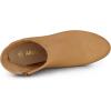 imageAllegra K Womens Round Toe Side Zip Chunky Heel Ankle BootsBrown