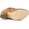 imageAllegra K Womens Round Toe Side Zip Chunky Heel Ankle BootsBrown