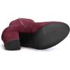 imageAllegra K Womens Round Toe Side Zip Chunky Heel Ankle BootsBurgundy