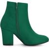 imageAllegra K Womens Round Toe Side Zip Chunky Heel Ankle BootsEmerald Green