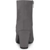 imageAllegra K Womens Round Toe Side Zip Chunky Heel Ankle BootsGrey