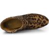 imageAllegra K Womens Round Toe Side Zip Chunky Heel Ankle BootsLeopard