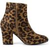 imageAllegra K Womens Round Toe Side Zip Chunky Heel Ankle BootsLeopard