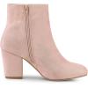 imageAllegra K Womens Round Toe Side Zip Chunky Heel Ankle BootsPink