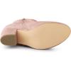 imageAllegra K Womens Round Toe Side Zip Chunky Heel Ankle BootsPink