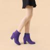 imageAllegra K Womens Round Toe Side Zip Chunky Heel Ankle BootsPurple